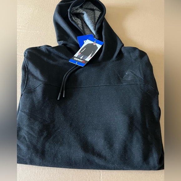 Gerry Men’s Active Hoodie size Large Black Kangaroo Pocket 4-way stretch - Picture 5 of 10